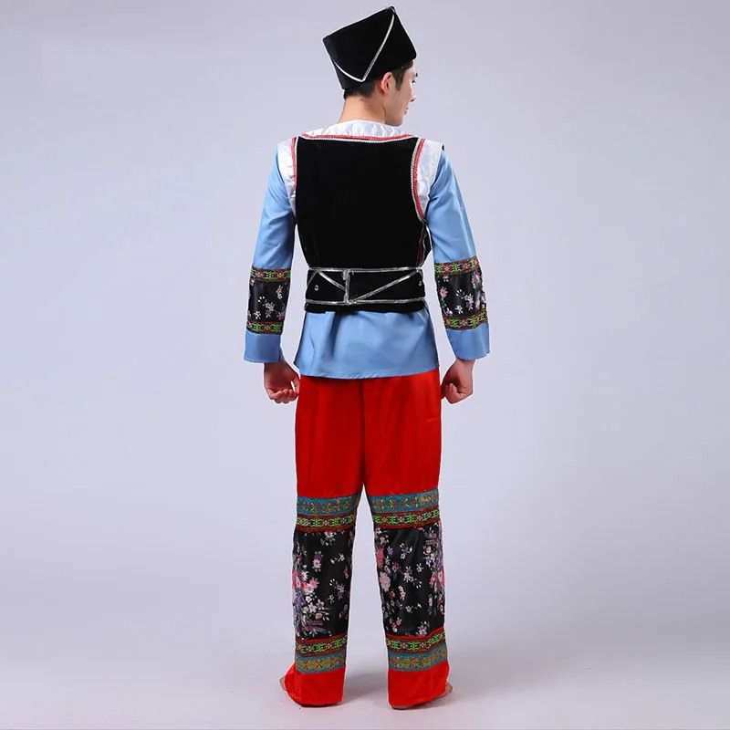 Человек Китайская традиционная одежда Miao для мужчин танцев сценического