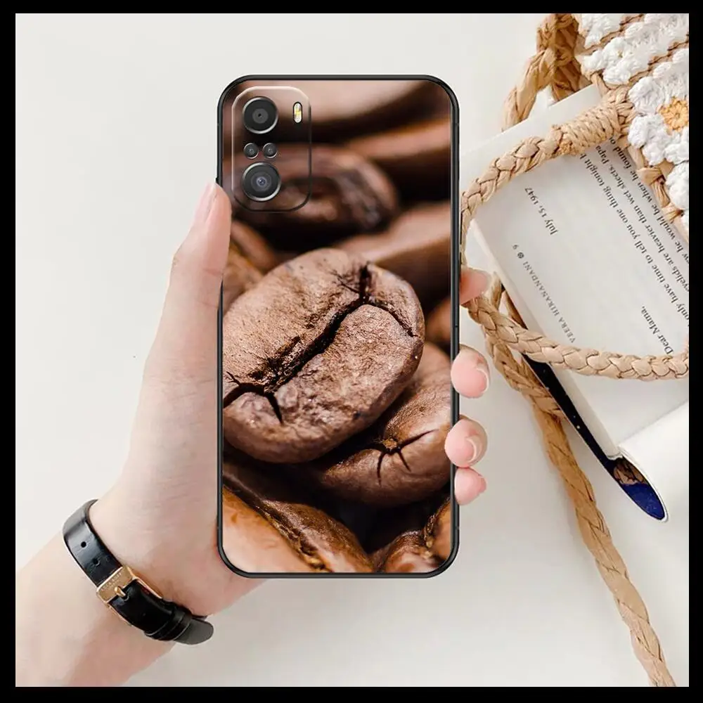 Чехол для телефона с кофейными зернами xiaomi redmi 11 Lite pro Ultra 10 9 8 MIX 4 FOLD 10T Черный