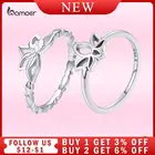 Bamoer Новые простые кольца с лотосом для женщин, Настоящее серебро 925 пробы, женские кольца на палец с цветком, высококачественные вечерние ювелирные изделия, подарки