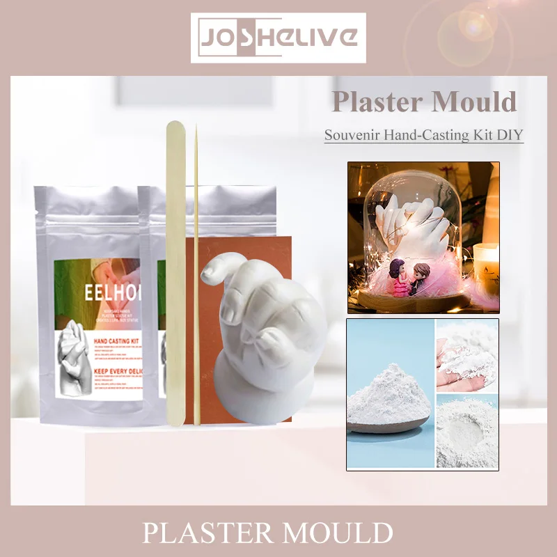 

30g Hand Mold Mothers Day Gift Souvenir DIY Hand Foot Printing Mold Plaster Casting Kit Handprint Keepsake Growth Couple Mould