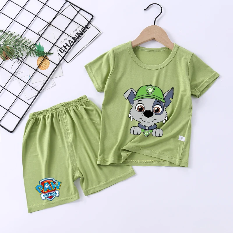 Фото Комплект пижамы Paw Patrols Loungewear Chase Skye, летняя домашняя одежда, пижама с героями мультфильмов, пижама Kawaii с короткими рукавами, подарки на день рождения №4