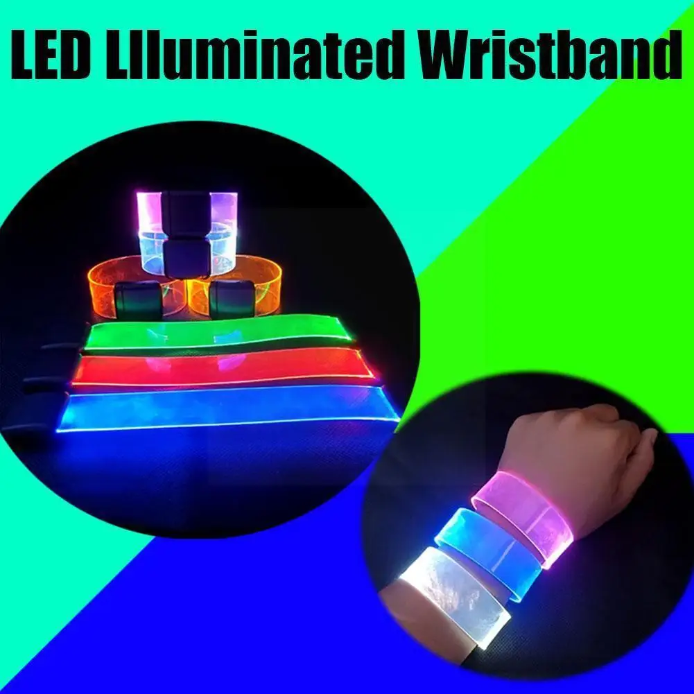 

LED Battery Light-emitting Bracelet Running Armband Party Band Luminous Entertainment Flashing Light Props Cheering Safety P8K9
