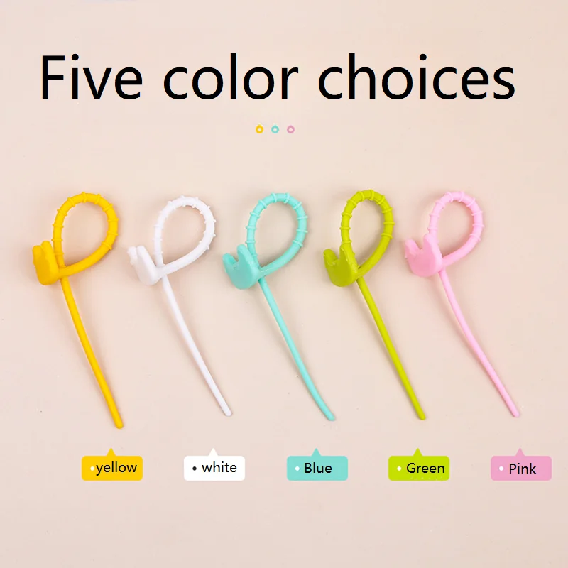 

10pcs Multi-Purpose Silicone Cable Ties - Perfect for Home & Office Wire Management