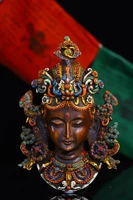 8 tibetan temple collection old natural yak bone gem dzi beads green tara buddha head mask hanging screen worship buddha