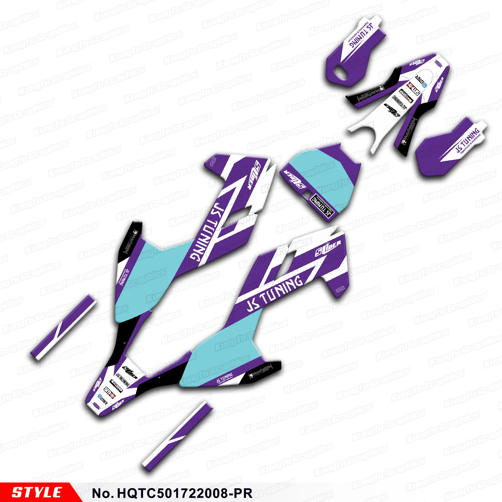 Прочный винил для графики мотоцикла Husqvarna TC50 2017 2018 2019 2020 2021 2022 HQTC501722008-PR