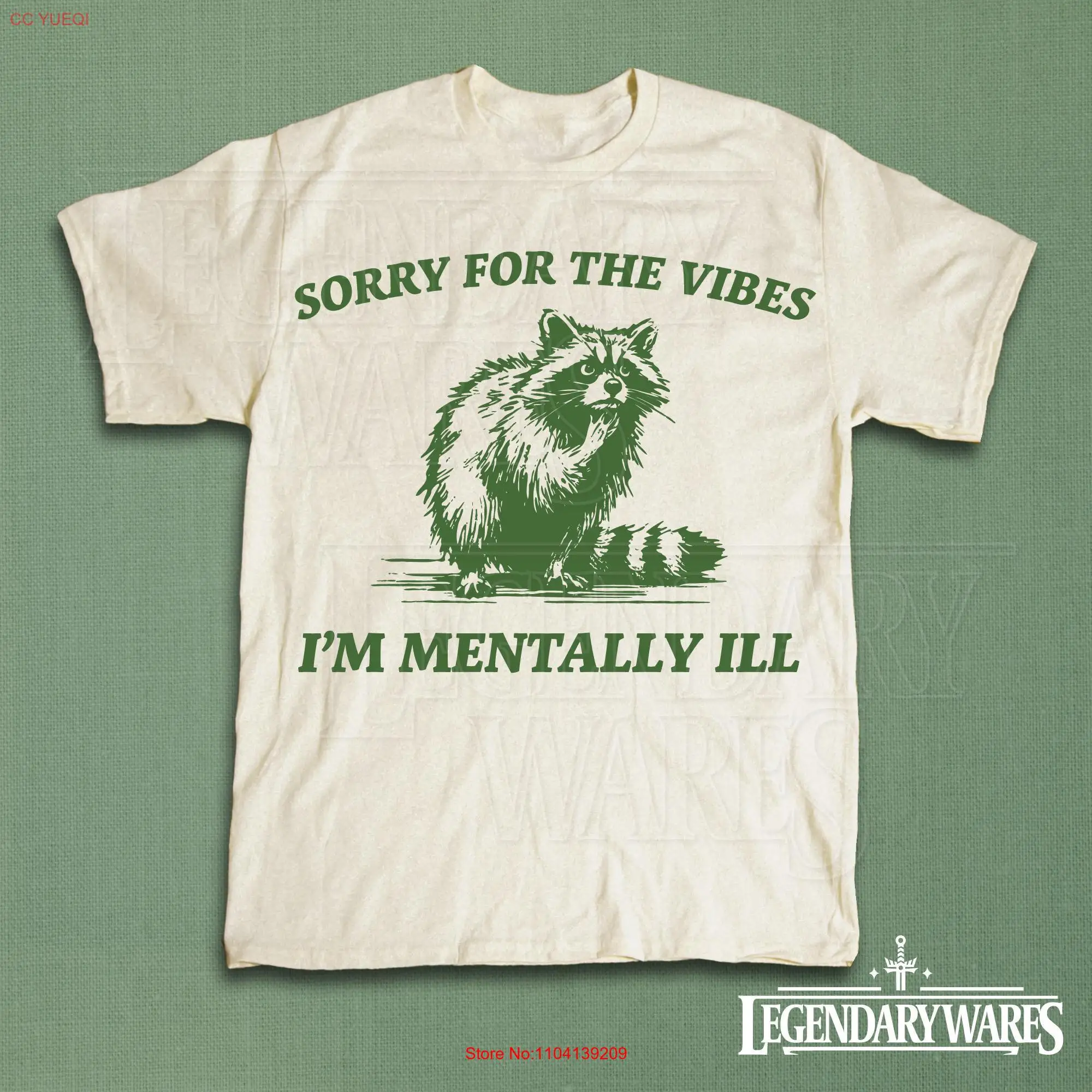 Футболка Извините за вибрацию я наставник забавный мем с изображением енота