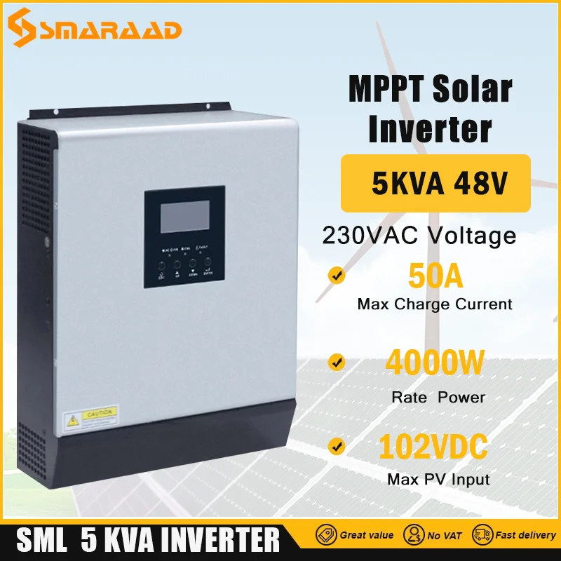 Factory 5000KVA Solar Inverter 48V Output 230VAC 50Hz 60Hz Inverter Pure Sine Wave Battery MPPT Solar Charge Controller Inversor