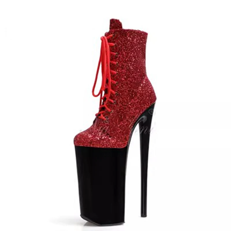 

LAIJIANJINXIA New 26CM/10inches PU Upper Sexy Exotic High Heel Platform Party Modern Boots Pole Dance Shoes