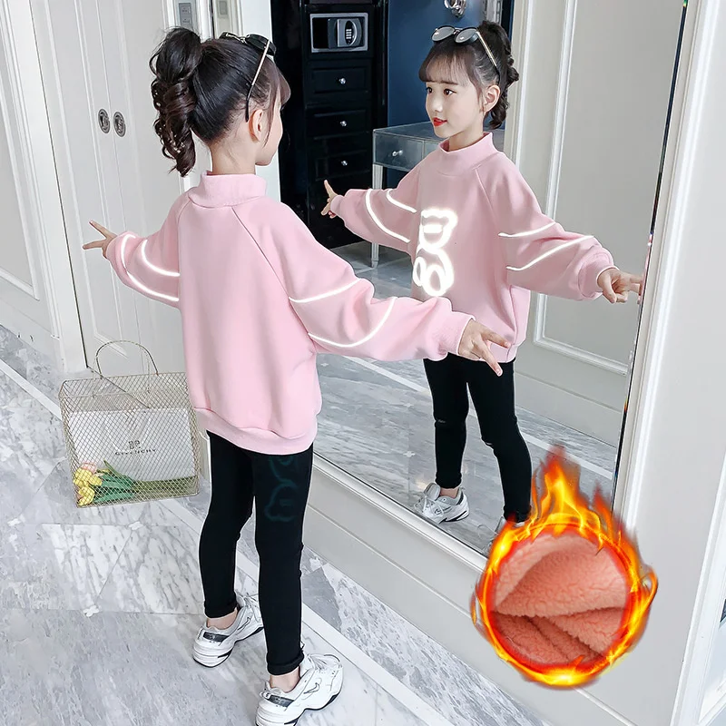 Толстовки для девочек свитшоты куртка светящаяся утепленная на весну и осень 2022