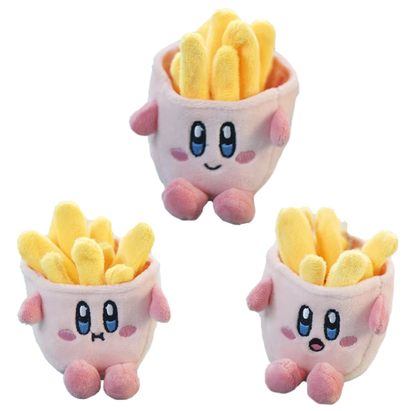 

12 см Kirby аниме плюшевые игрушки Kawaii Мультфильм наряд картофель фри звезда Kirbys розовый плюшевый брелок сумка кулон украшение подарки