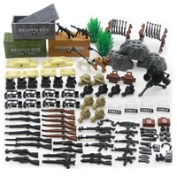 locking military weapon accessories for figure parts building blocks army soldier moc bricks swat police gun assemble model toys