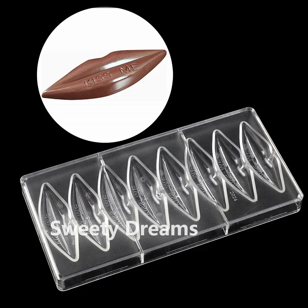 

3D форма в форме поцелуя из поликарбоната для шоколада для выпечки кондитерских изделий конфет, инструмент для выпечки