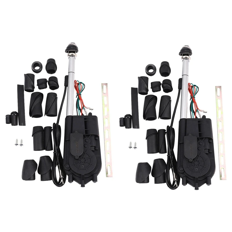 

2X Universal Car Auto Suv AM FM Radio Electric Power Automatic Antenna Aerial Kit 12V Exterior Vehicle Aerials
