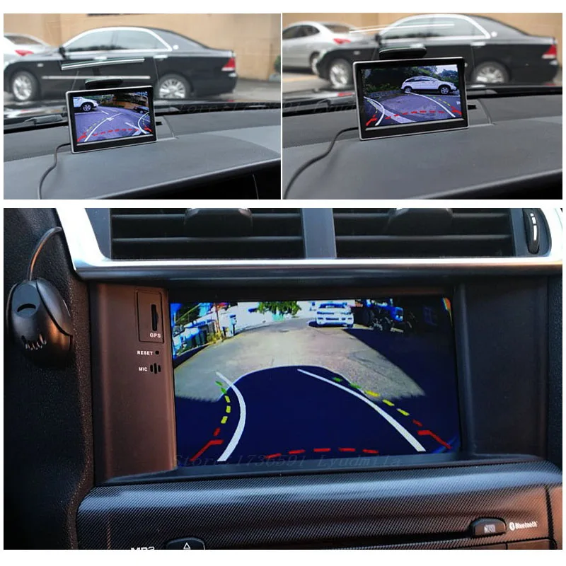 Автомобильная интеллектуальная динамическая траекторичная камера заднего вида