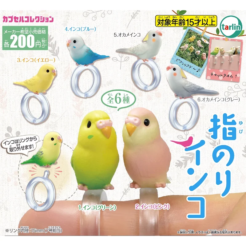 

TARLIN Original Japan Gashapon Figure Anime Kawaii Bird Ring Peony Parrot Miniature Gacha Figurine Cute Capsule Toy