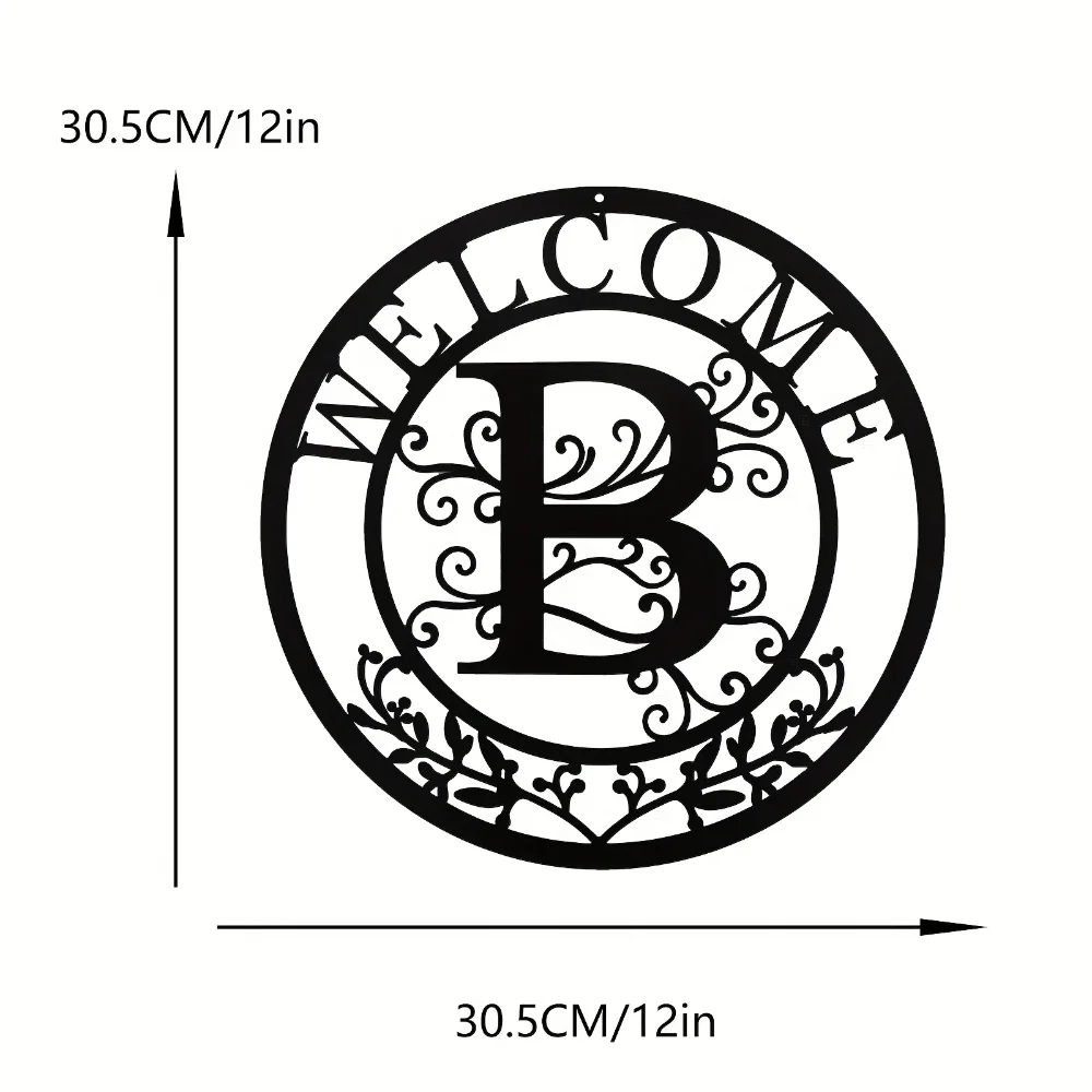 12-дюймовый Черный Металлический Настенный Декор Знак С Буквой B Добро Пожаловать