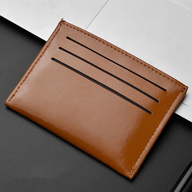 

New Arrival Vintage Men's Genuine Leather Credit Card Holder Small Wallet Money Bag ID Card Case Mini Purse For Male