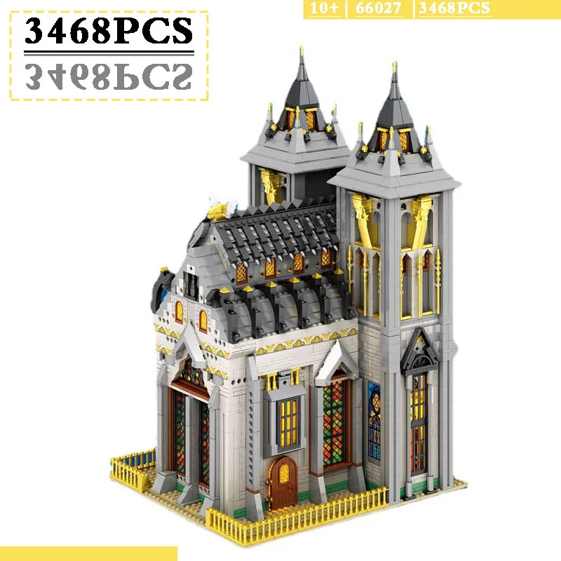 

66027 Модульные строительные блоки средневековой модели города, улицы, 3468 шт., детские игрушки, строительные блоки, подарки и рождественские подарки «сделай сам»