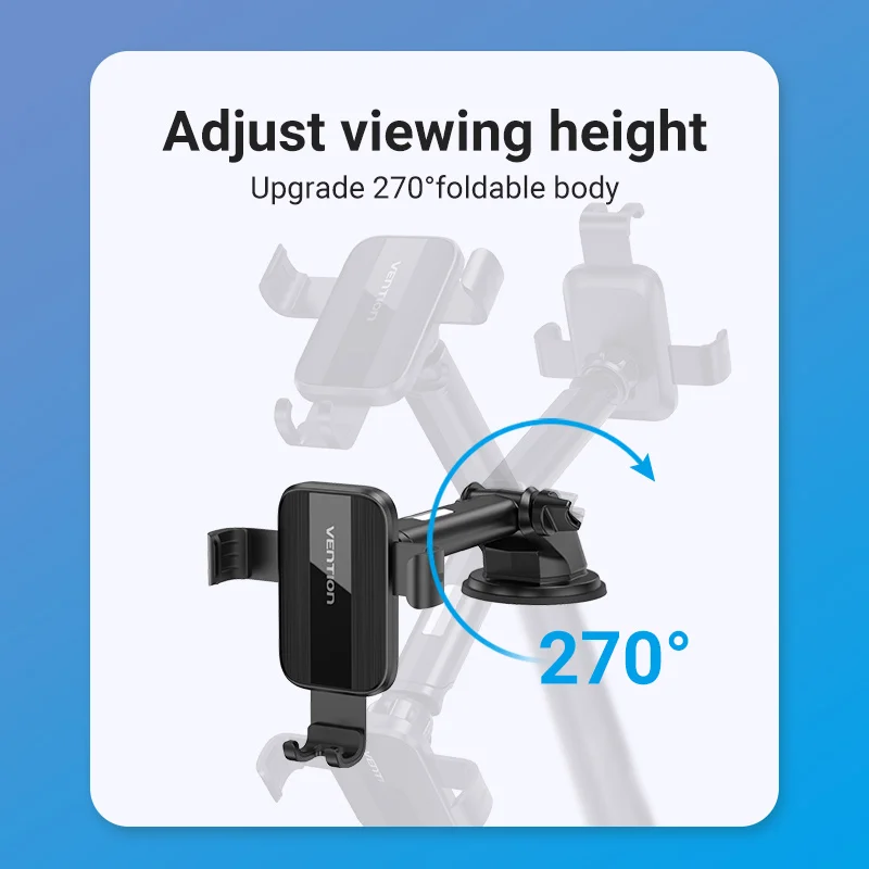 Vention Car Phone Holder Stand Suction Cup Adjustable Universal Holder Stand for iPhone 14 13 12 11Pro Xiaomi Samsung Huawei