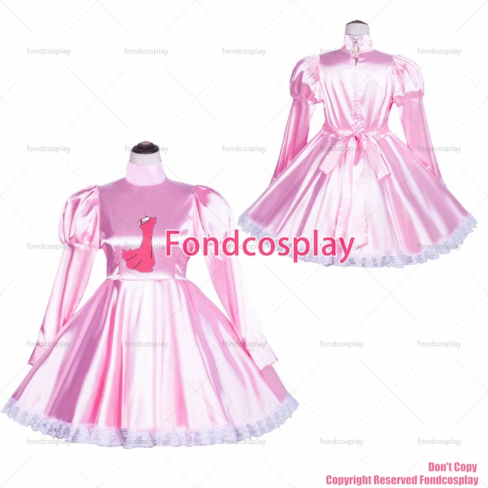 

Сексуальная одежда для взрослых fondcosplay, стиль крест, женская короткая Готическая Лолита, розовое атласное платье для малышей, костюм CD/TV[G373]