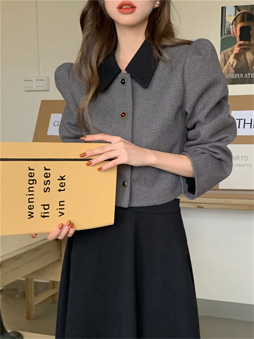 

Alien Kitty Grey Women Blazers Chic High Waist Streetwear Slim New Office Lady Elegant OL Hot Sale 2023 Work Wear Spring Coats