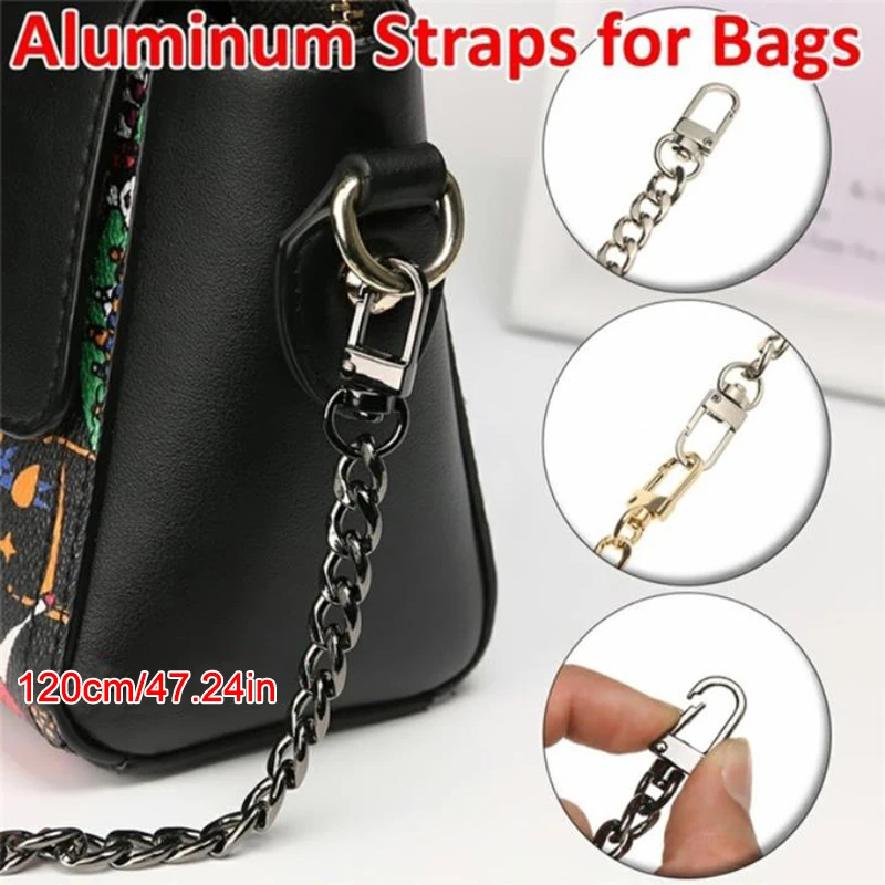 Flat Metal Chain Replacement Strap For Shoulder Bag Handbag Crossbody Bag Belts