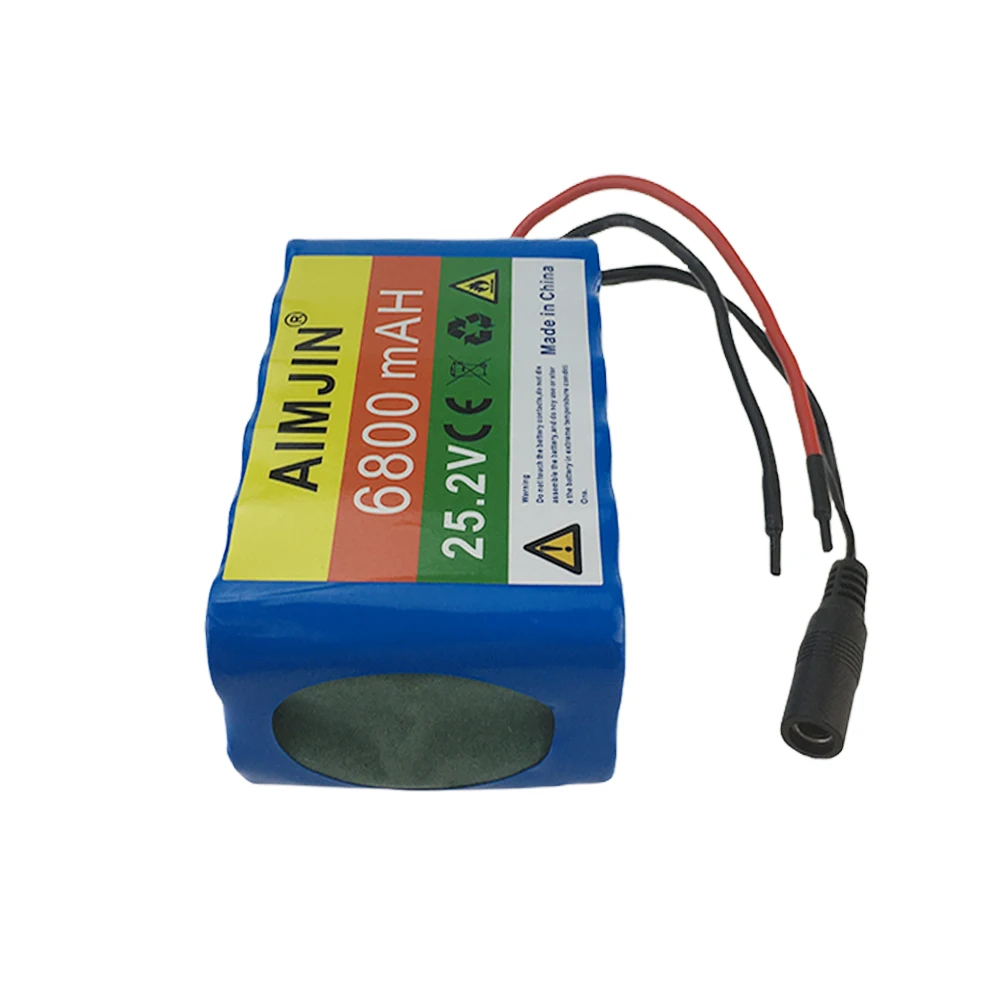 25 2 В 6800 мАч литиевая батарея большой емкости 18650 6S2P аккумулятор BMS с зарядным