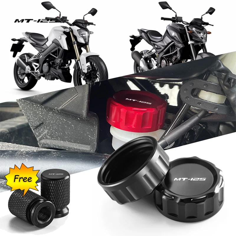 

For Yamaha MT-125 MT125 MT 125 2015-2021 2022 2023 Motorcycle CNC Aluminum Rear Brake Fluid Cylinder Master Reservoir Cover Cap