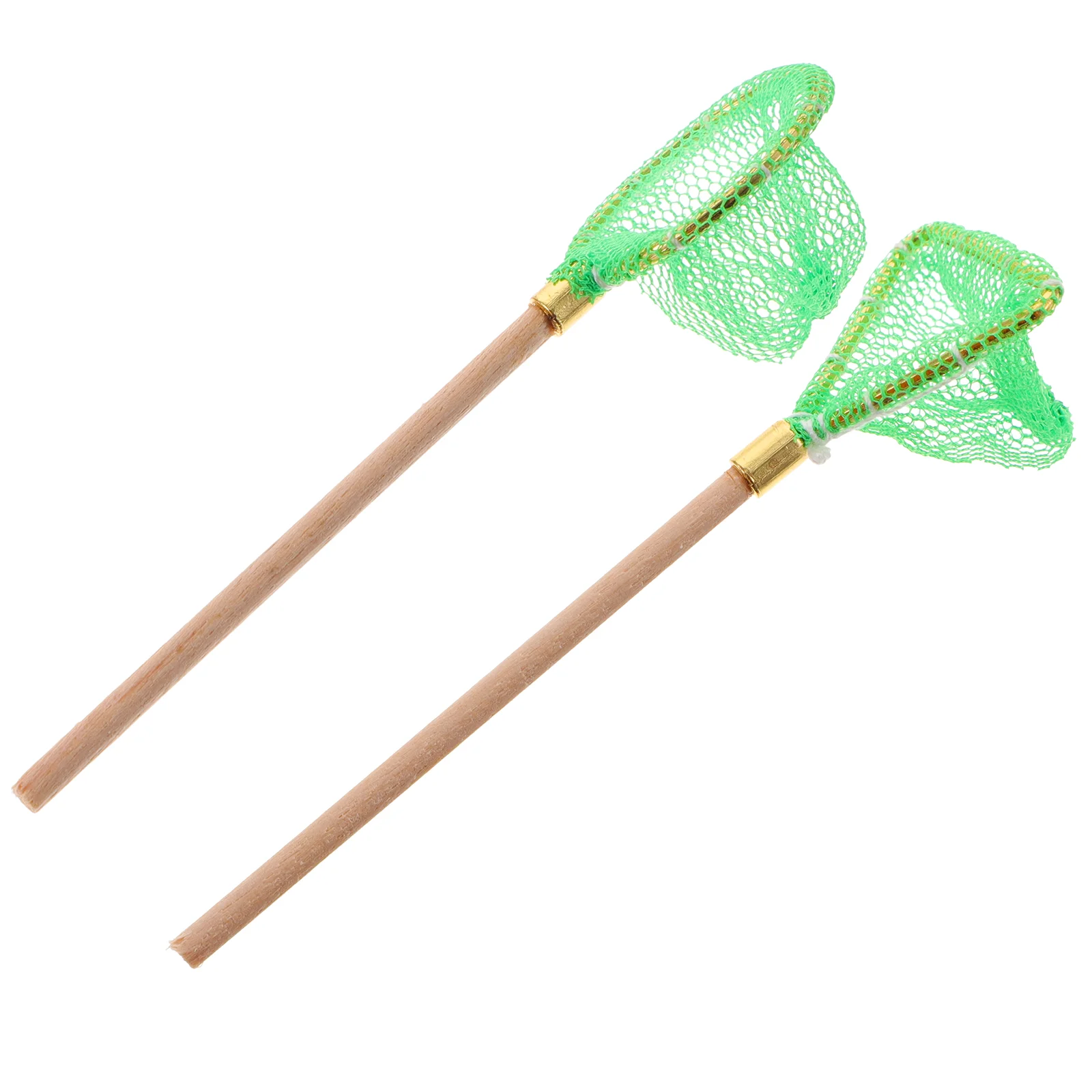

2pcs Miniature Fishing Net Toy Fishing Net Kids Toy Tiny House Fishing Accessories