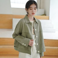 2022 spring autumn jacket women loose thin casual jacket new fashion korean style literary style all match work coat