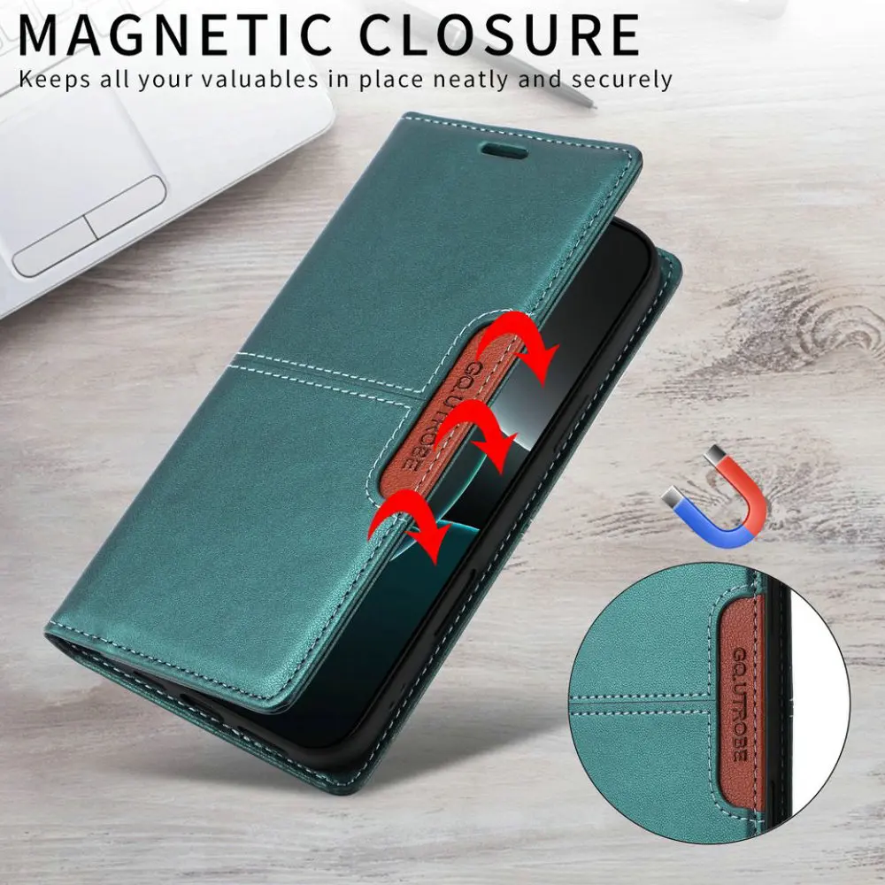Фото Для POCO C85 5G 4G Роскошный чехол RFID Leather Card Book Funda Xiaomi Poco C85 Чехол PocoC85 C 85 C75 C65 C61 C55 75 65 Откидная крышка №2