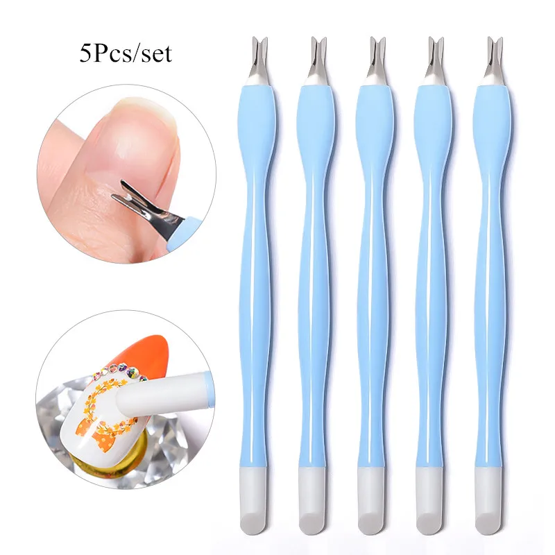 

5Pcs/set Dead Skin Remover Nail Art Fork Cuticle Remover Nipper Pusher Trimmer Stainless Steel Pedicure Nails Care Nail Tools