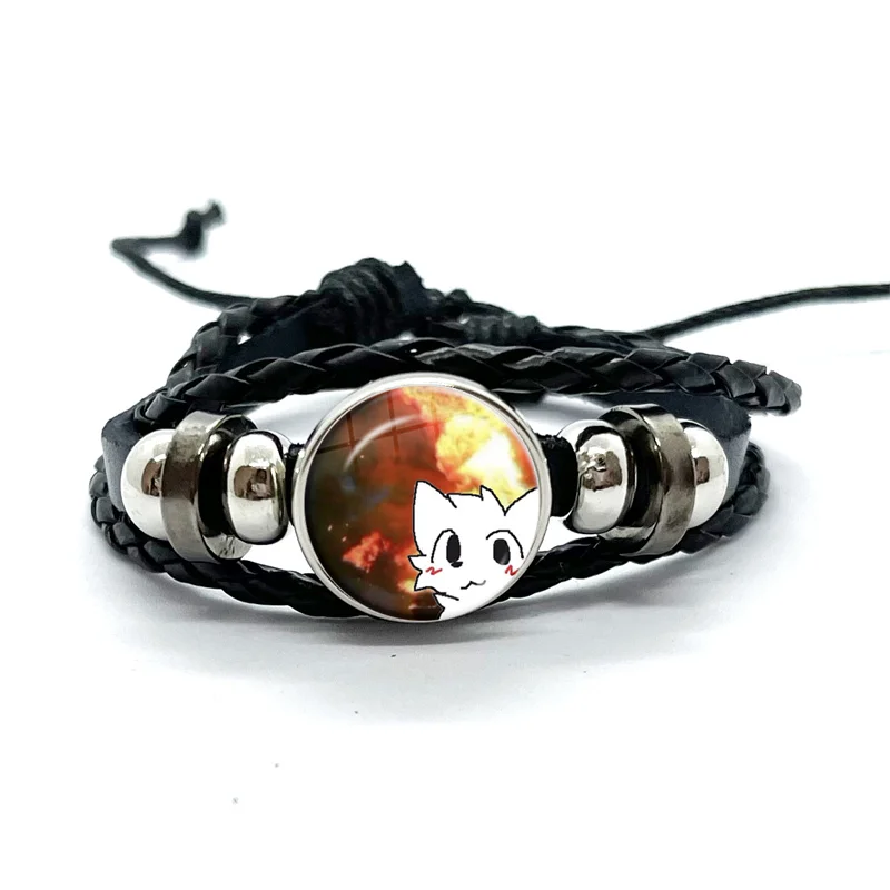 Boykisser кошачий мем кожаные браслеты креативные кавайные забавные розовые коты