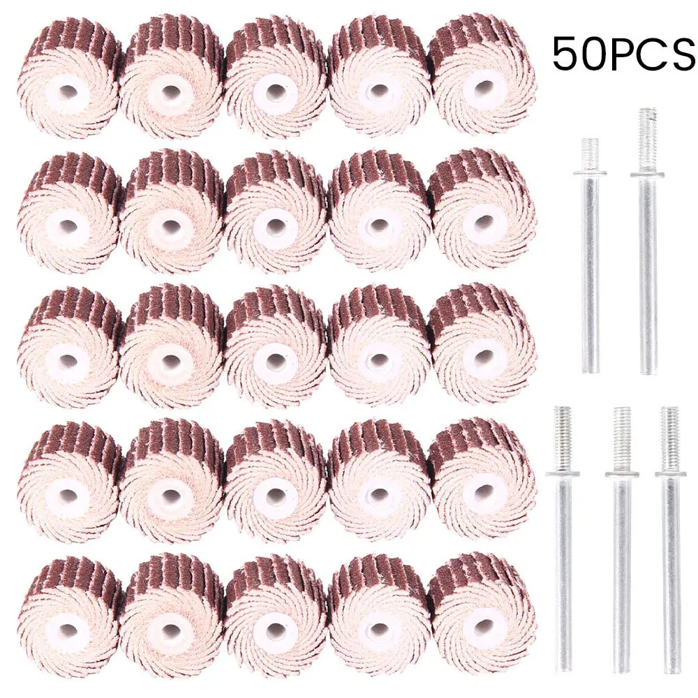 

50PCS Sanding Flap Dremel Accessories Set Grinding Wheel Head Sander Abrasive Tools Sandpaper Rust Removal Polishing Tools