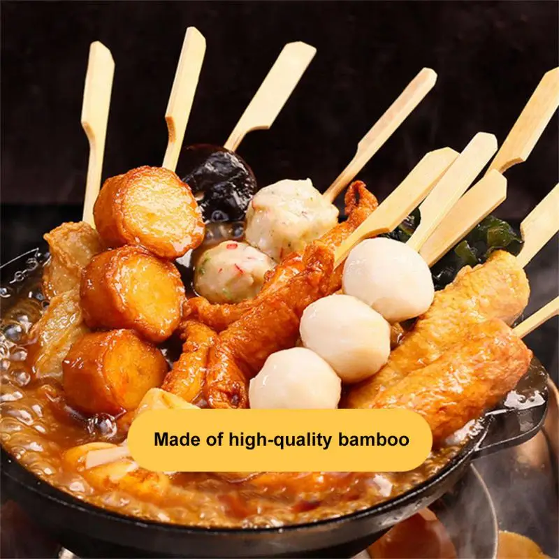 

100Pcs Wooden Barbecue Skewer BBQ Skewers Kebab Kanto Cooking Bamboo Stick For Outdoor Camping Picnic Tools Cooking Tools
