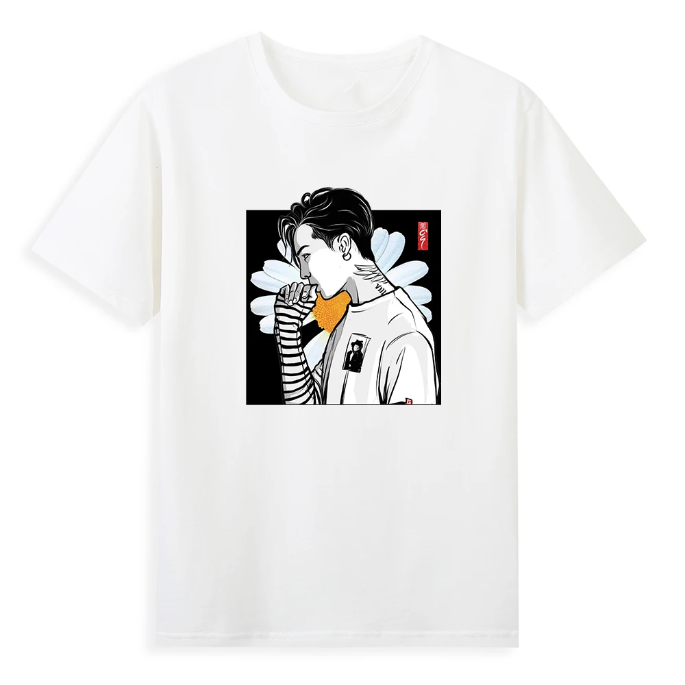 

New cotton T-shirt luxury brand co-ed trendy print 100% cotton