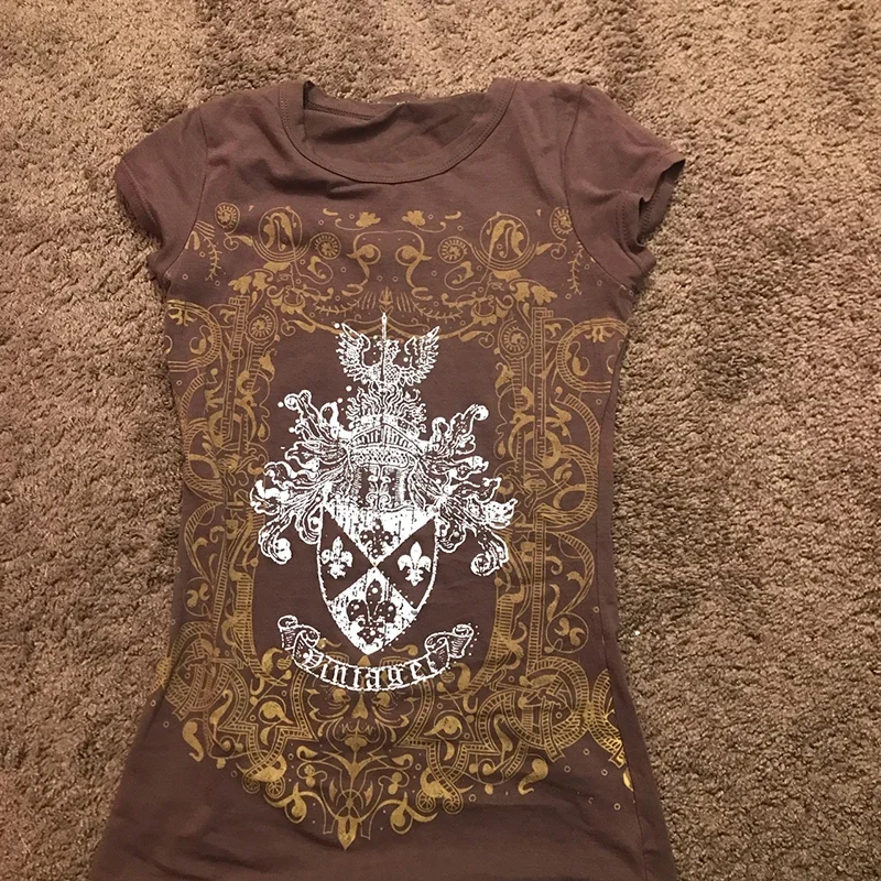 Футболка женская с графическим принтом винтажный Тонкий ретро Топ коротким