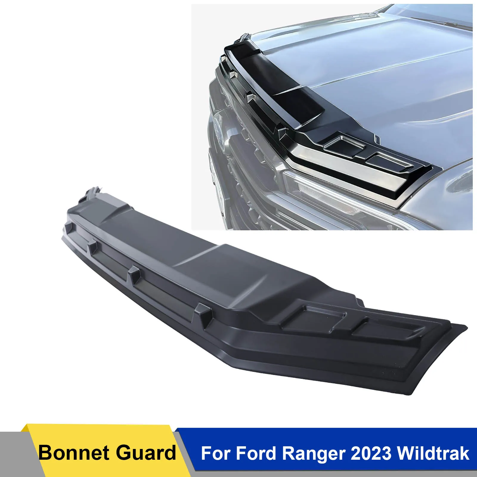 

Car Bug Shield Bonnet Protector For T9 2022 2023 Ford Ranger Wildtrak Next Gen Accessories Scoops Hoods Guards Tinted Product