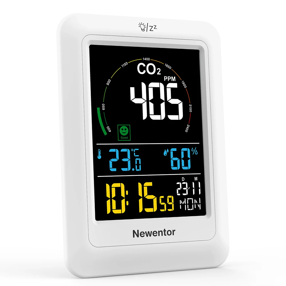 

Newentor 5 в 1 Монитор качества воздуха CO2 Meter Real-time Dectect Carbon Dioxide Meter Digital Temperature Humidity Detector