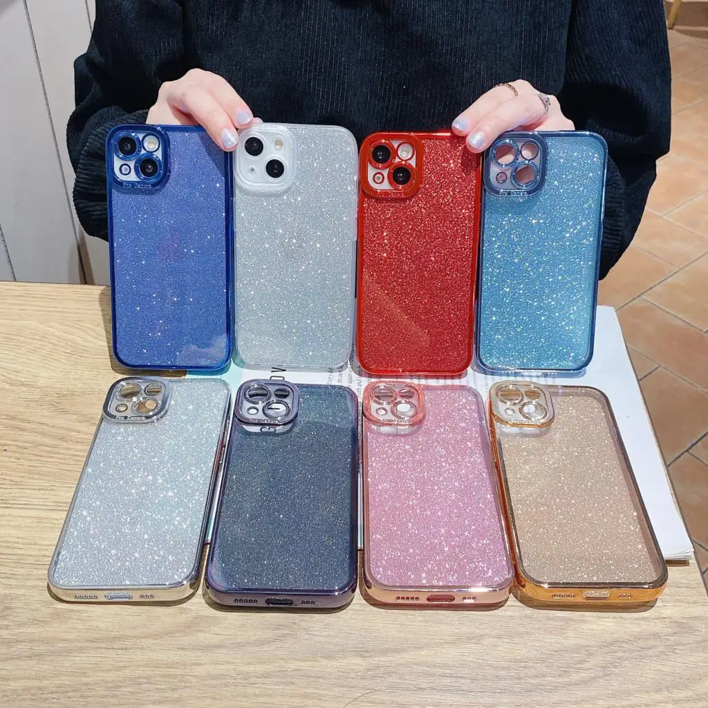 Блестящий флэш-чехол для iPhone 13 12 11 Pro Max 13Mini 12Mini X Xs XR 7 8 6 6S Plus SE2020 защитный чехол