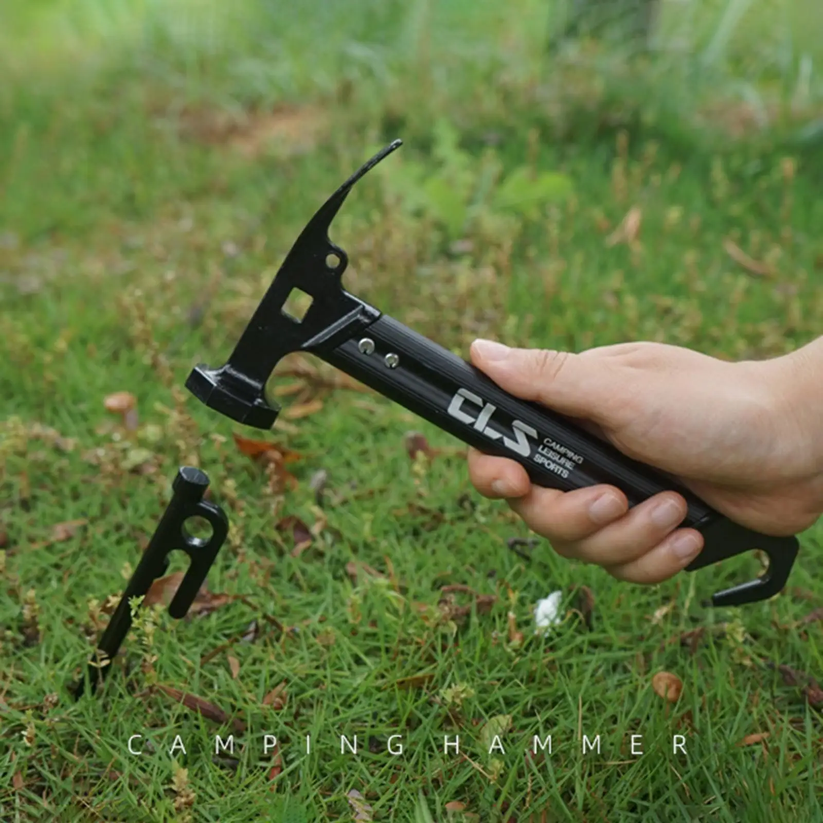 

Tent Stake Hammer Remover Puller Driver with Hook Portable Multi Functional