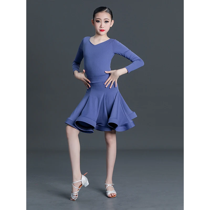 Детский костюм для латиноамериканских танцев конкурсов девушек комплект из двух