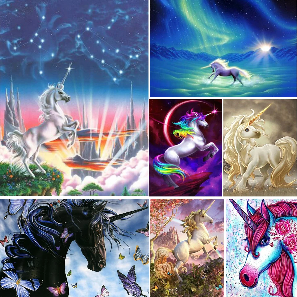 

DIY 5D Diamond Painting Cartoon Magical Unicorn Cross stitch Full Drill Square Diamond Embroidery Mosaic Icon Crystal Home Decor