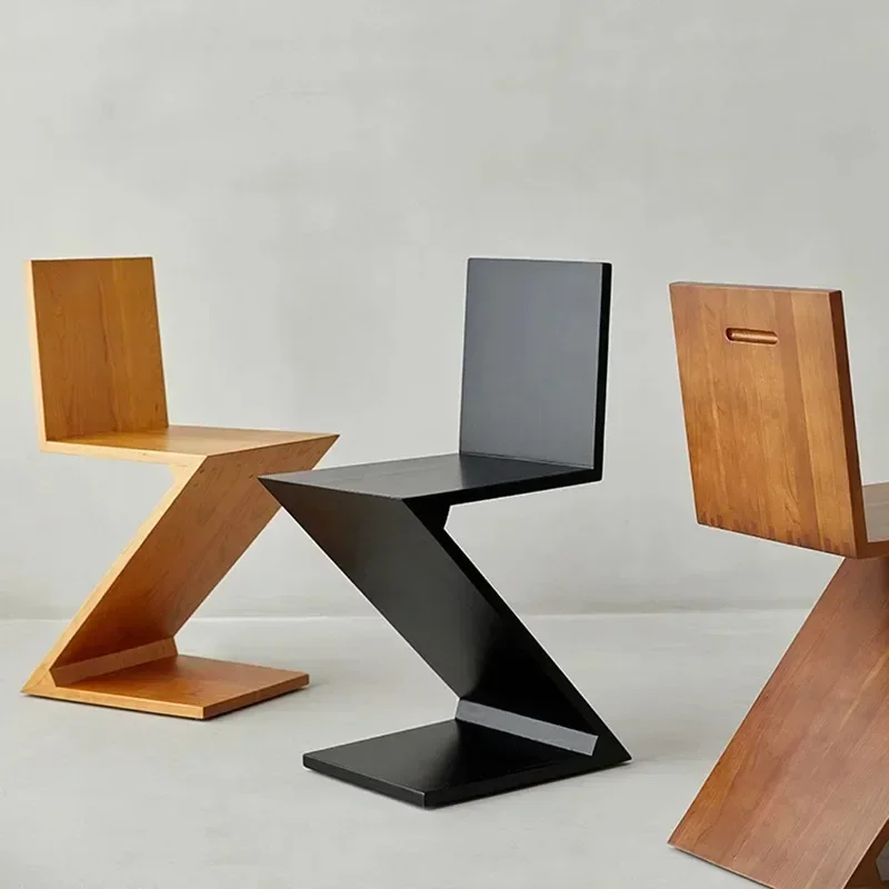 Средневековый домашний стул имитация зигзага оформление задней спинки из