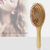 bamboo comb professional healthy paddle cushion hair loss massage brush hairbrush comb scalp hair care healthy