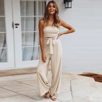 2022 open back jumpsuit sexy casual outfit women summer sleeveless beach jumpsuit high streetwear long romper one piece overall