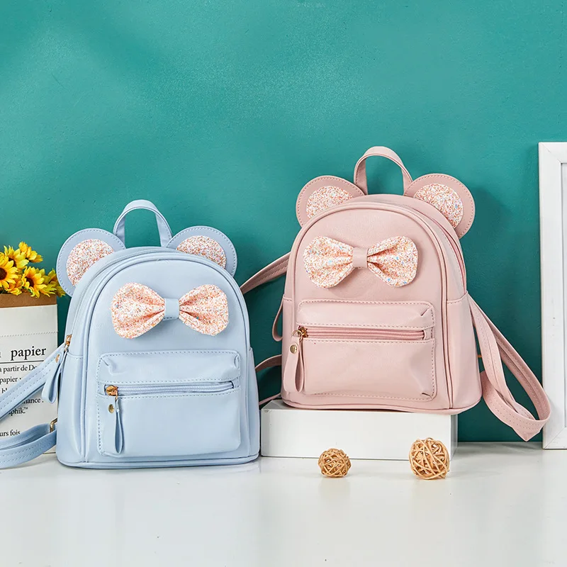 

Backpack for Girls 2023 New Fashion Cute Sweet Bowknot Sequins Bling Playful Fashion All-match Korean Version Casual Bags