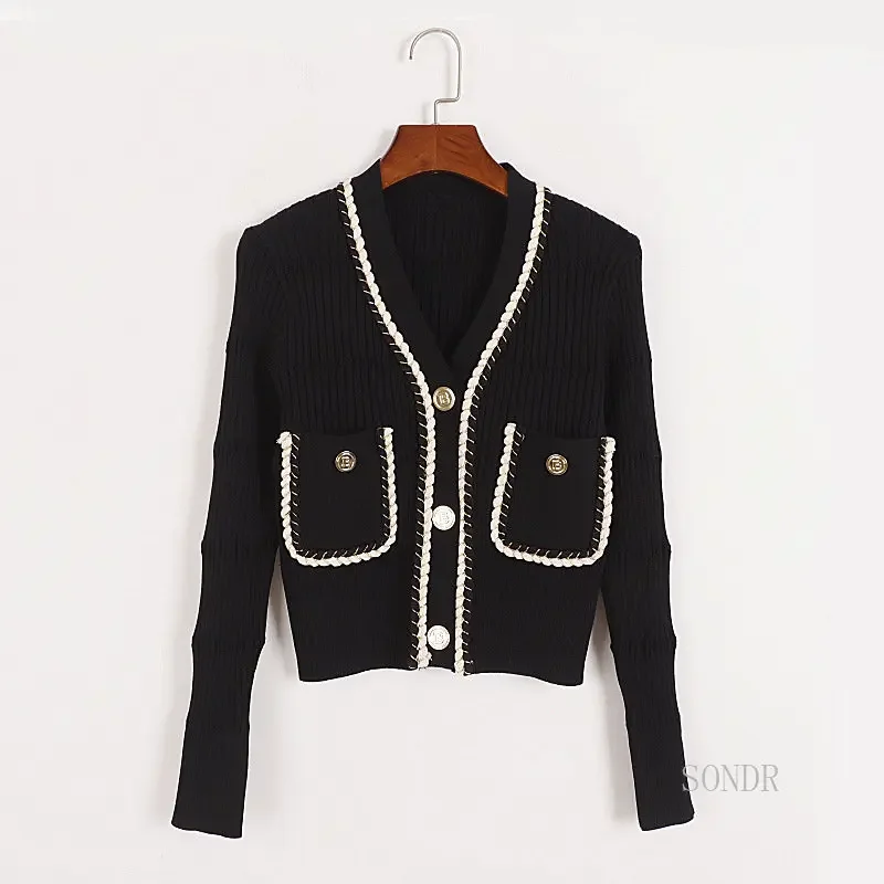 Женский укороченный кардиган подиумный Розовый однобортный Укороченный с