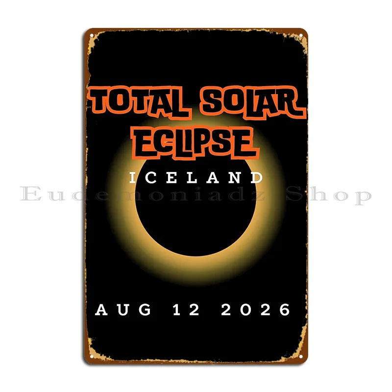 Всего солнечного затмения Исландия Aug 2026 металлический знак настенная роспись