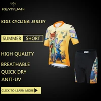 2022 keyiyuan kids short sleeve mtb jersey summer child cycling clothes set road bicycle suit foam shockproof gel pant pad